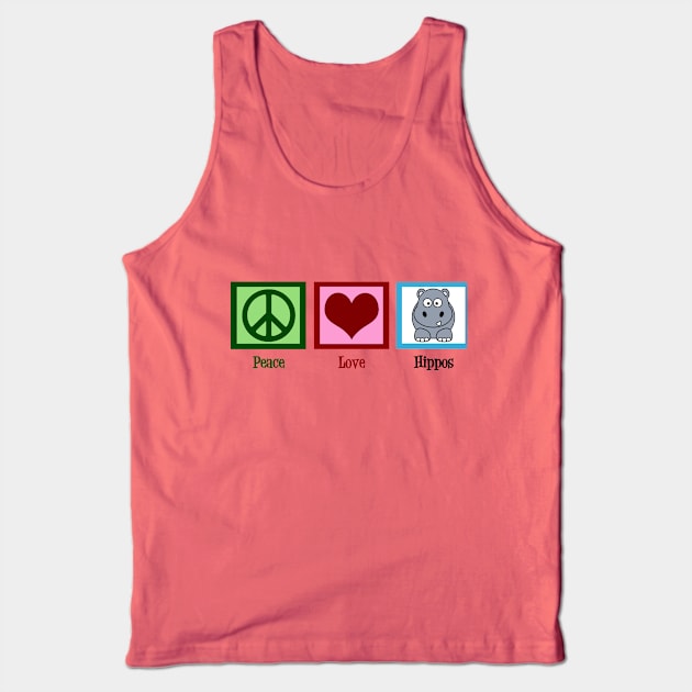 Peace Love Hippos Tank Top by epiclovedesigns